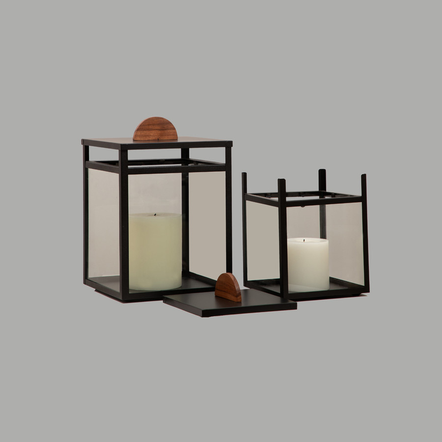 Cube Lanterns - Set Of 2 (Black)