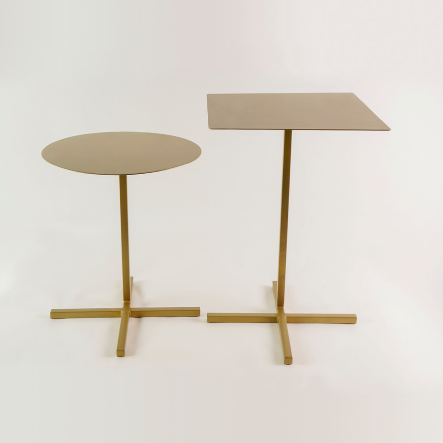 Set Of 2 Accent Tables (Gold)