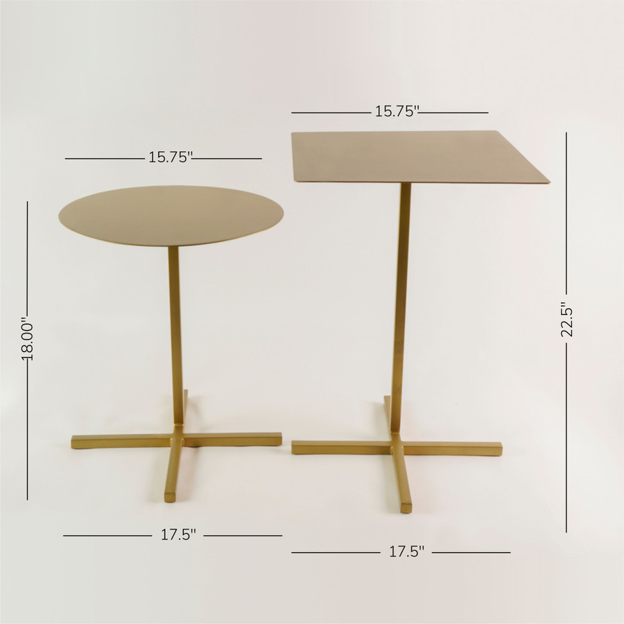 Set Of 2 Accent Tables (Gold)