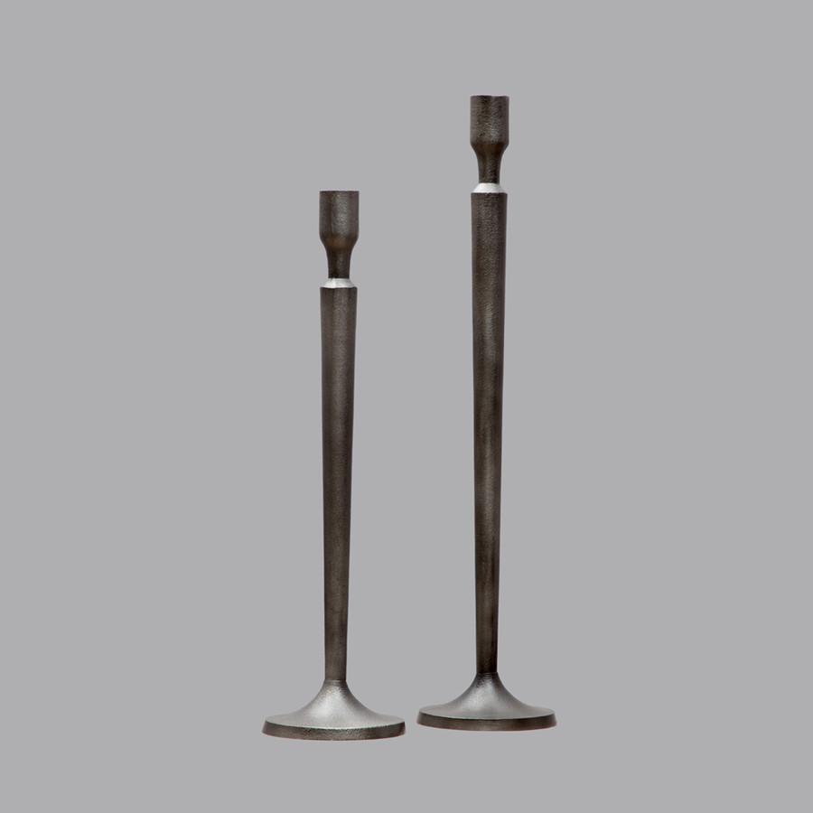 Candle Holders Set Of 2 (Grey)