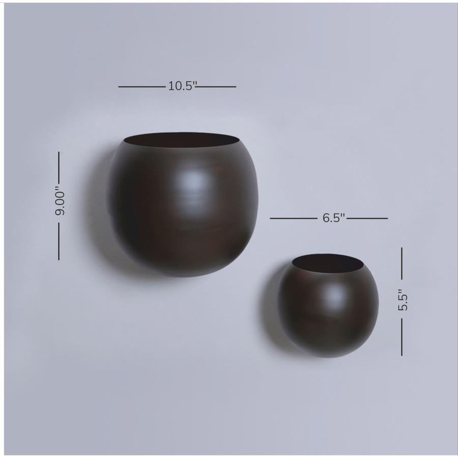 Round Wall Planters - Set Of 2