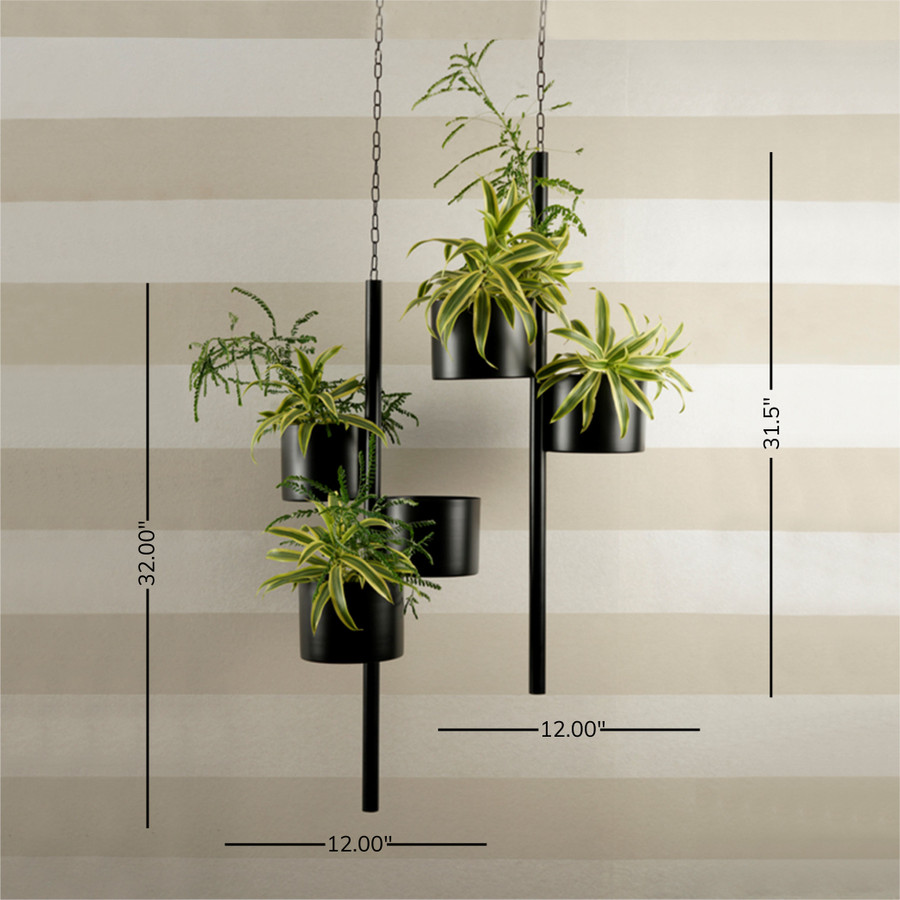 Hanging Pot Holders - Set of 2 (Black)