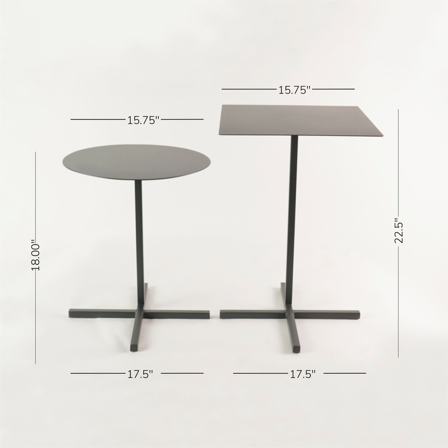 Set Of 2 Accent Tables (Charcoal)