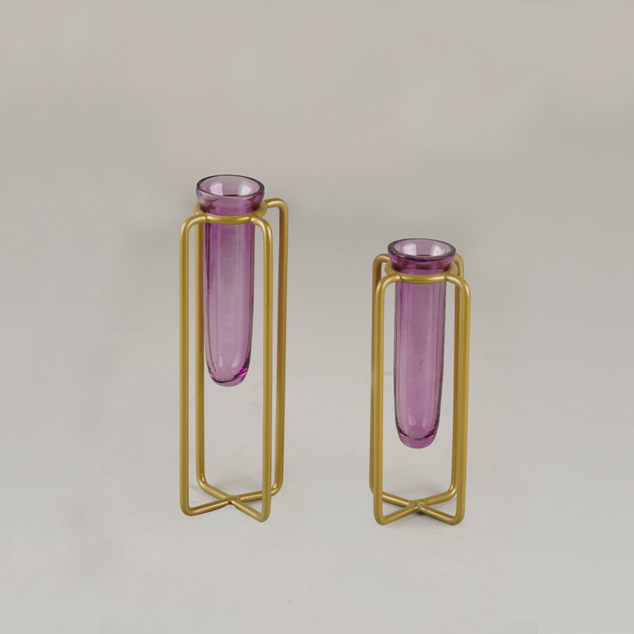 Bud Vases - Set Of 2 (Purple)
