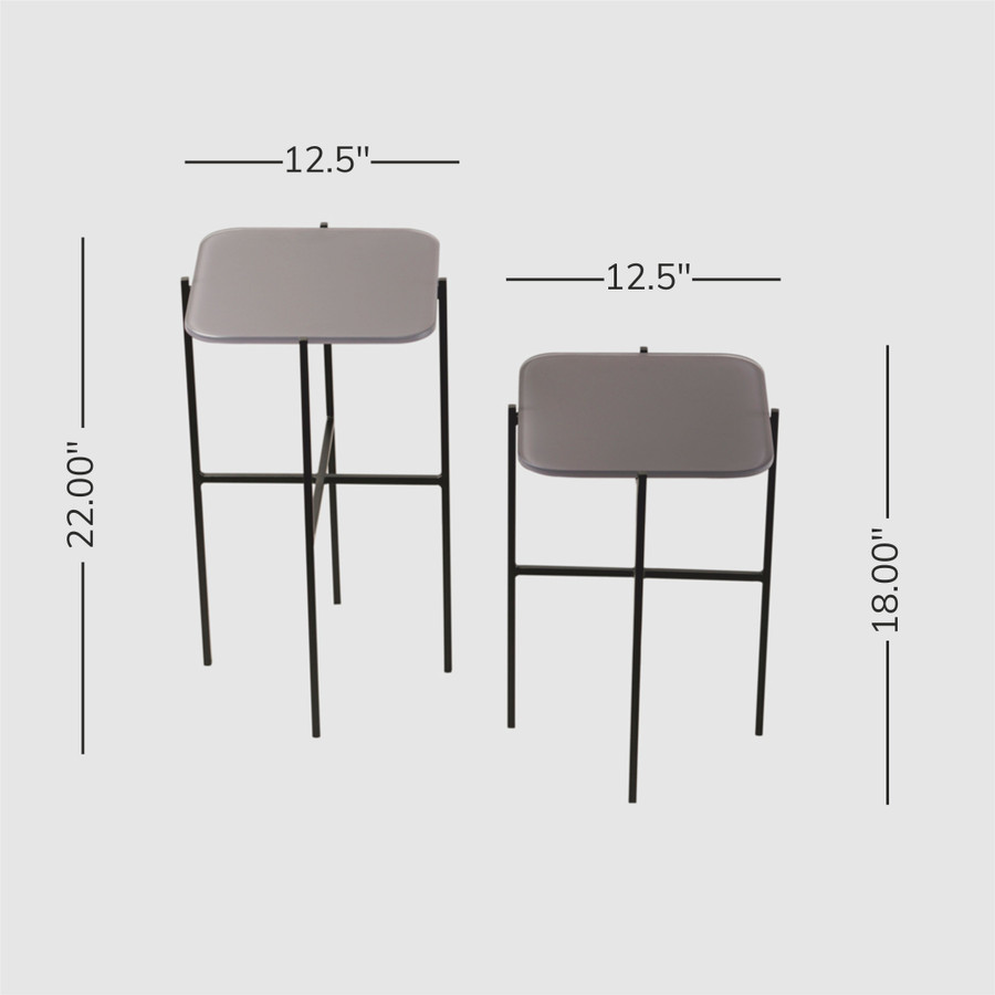 Two Square Accent Tables (Grey)