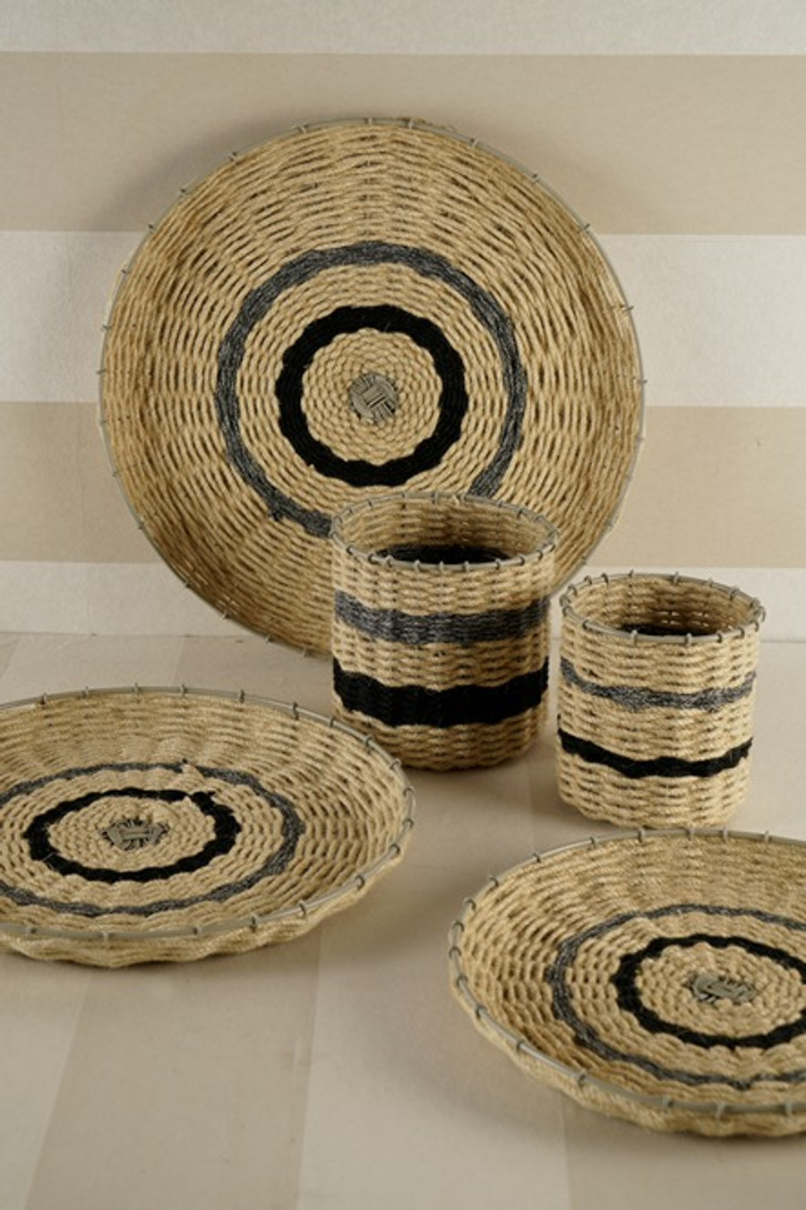 Jute Wall Baskets -  Set of 3 Pcs