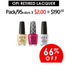 OPI Retired Lacquer .5oz  Prepacked 95 colors x $2.00 (Final Sale)