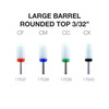 PND/Cre8tion Ceramic Carbide Bit - Large Barrel Round Top 3/32"
