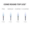 PND/Cre8tion Ceramic Carbide Bit - Cone Rounded Top 3/32"