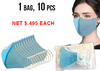 Non-Woven 4Ply Face Mask - Multi-use by washing 10pcs/bag