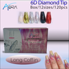 Aora 6D Diamond Tip box/12sizes/120pcs - Long Coffin