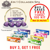 Mademoiselle Collagen Spa 4in1 Case/100kit, Buy 3 Case x $194. Free 1 = 4 Cases (Net $1.46/Kit)