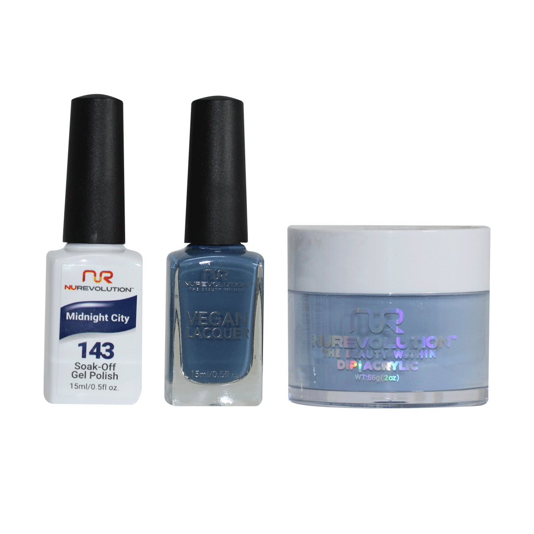 NR Trio:Gel+Lacquer+Dip|Acrylic - #MS143 Midnight City