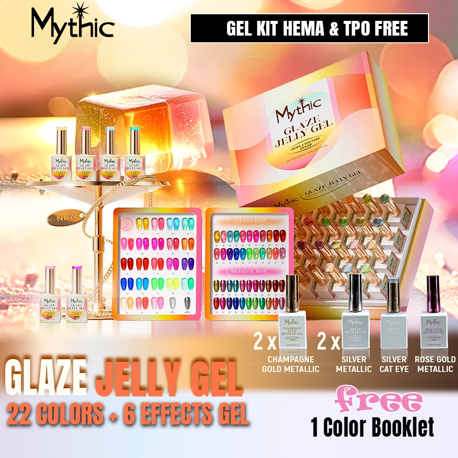 Mythic Hema Gel Kit Glaze Jelly Collection - 28 pcs with Booklet