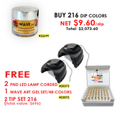 Simplicity 216 Dip (#001 - #216)  Free 1 PND LED corded + 1 Wave Art Gel Set/48colors + 4 Tip Set 216 (value$969)