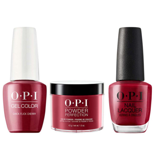 OPI COMBO 3 in 1 Matching - GCH02A-NLH02-DPH02 Chick Flick Cherry