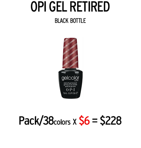 OPI Retired GelColor .5oz (BLK) Prepacked/ 38 colors x $6 (Clearance)