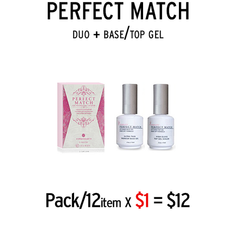 Perfect Match Duo/Base/Top Gel Prepacked/ 12 Items x $1 (Clearance)