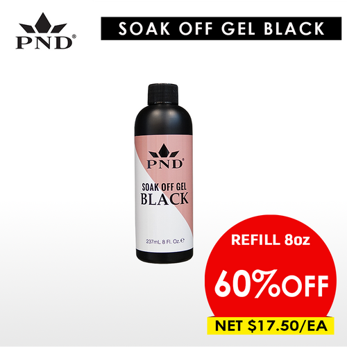 PND Soak Off Gel Black 8oz 