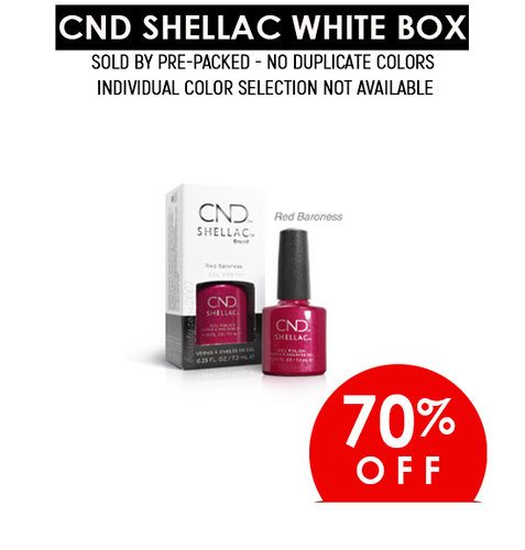 CND SHELLAC .25oz (White Box) Prepacked/42 Colors x $4.80 (Final Sale)