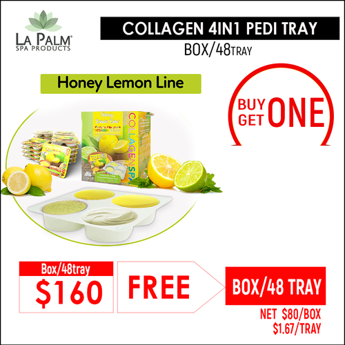 LP Collagen Spa 4 Step Pedi Buy 1 Box/48 tray. Free 1 Box/48 tray = 96 Trays x $1.67 - Lemon