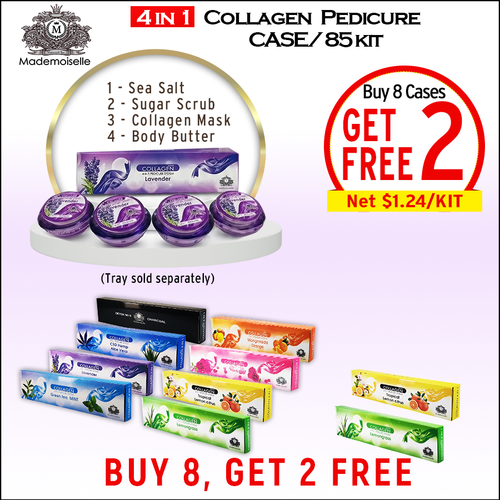 Mademoiselle Collagen Spa 4in1 Case/85kits. Buy 8 Case Free 2 = 10 Cases (Net $1.24/Kit)