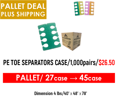 Pallet Deals PE Toe Separators Case/1,000pairs multi colors x $26.50