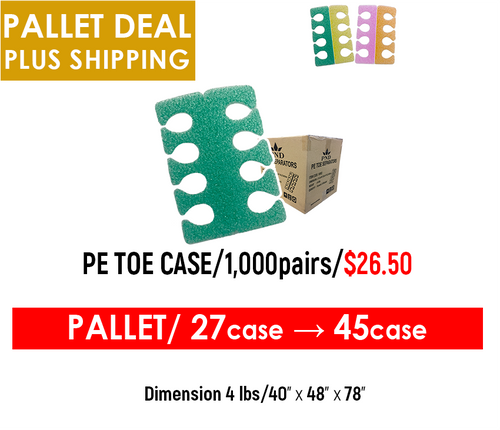 Pallet Deals PE Toe Separators Case/1,000pairs multi colors x $26.50