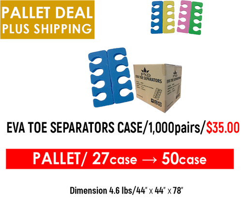 Pallet Deals EVA Toe Separators Case/1,000pairs multi colors x $35