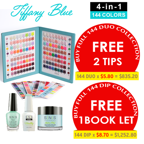 4in1 SNS Pro Tiffany BLue Full Line #001 - #144 =144 colors