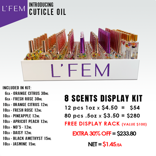 L'Fem Cuticle Oil Display Kit/92 pcs 
