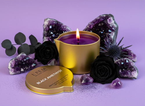 L'Fem Massage Candle 8oz - Black Amethyst  50% Off Net $7.50/EA