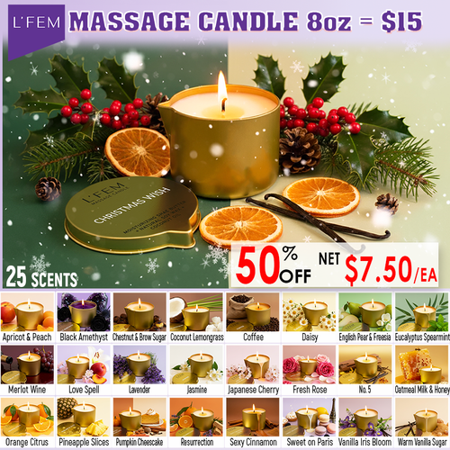 L'Fem Massage Candle 8oz -. Pick Your Scents