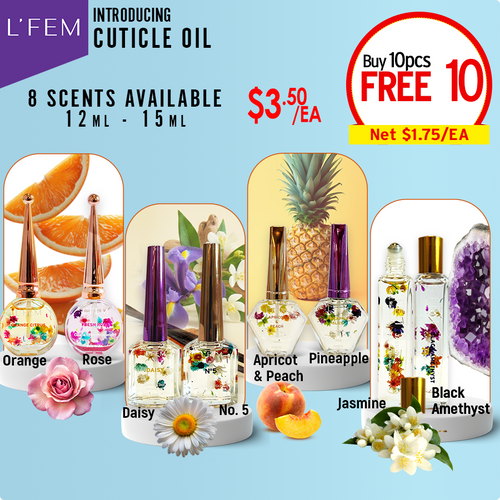 L'Fem Cuticle Oil .5oz/12ml - 15ml Buy 10 Free 10 = 20pcs x $1.75