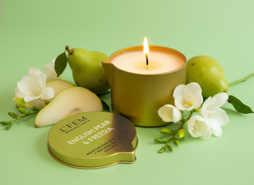 L'Fem Massage Candle 8oz - #27 English Pear & Freesia