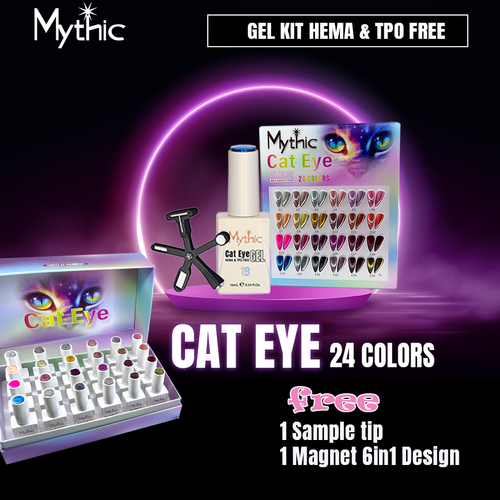 Mythic Gel Kit Cat Eye Collection - 24 colors x $10 + 1 Magnet 6in1 design + 1 Sample Tip
