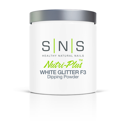 SNS  Powder 16oz - White Glitter F3