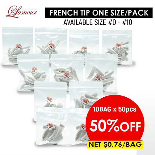 Lamour French Tip Pack One Size - 10 bag(50pcs) x $0.80 