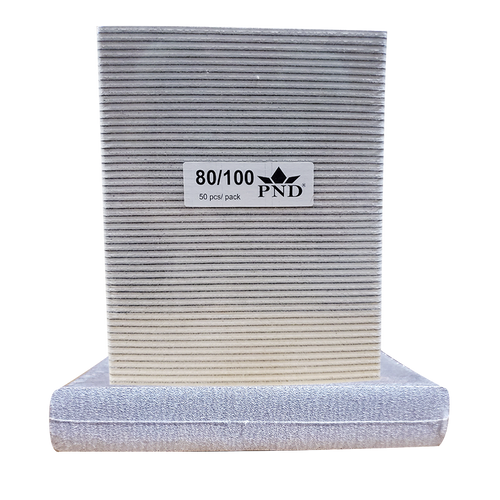 PND Regular Jumbo Files Pack/50pcs - Zebra-White, 80/80 Grit