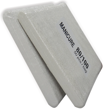 Manicure Files Plastic Center - White 80/80 Grit (50 pcs/pack)