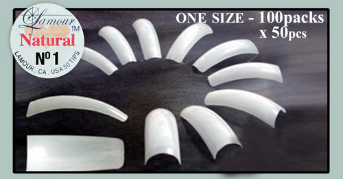 Lamour Natural Tip Size #1 (100 individual packs(50pcs)/bag)