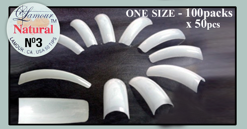 Lamour Natural Tip Size #3 (100 individual packs(50pcs)/bag)