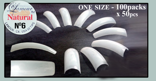 Lamour Natural Tip Size #6 (100 individual packs(50pcs)/bag)