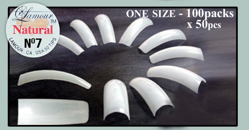 Lamour Natural Tip Size #7 (100 individual packs(50pcs)/bag)