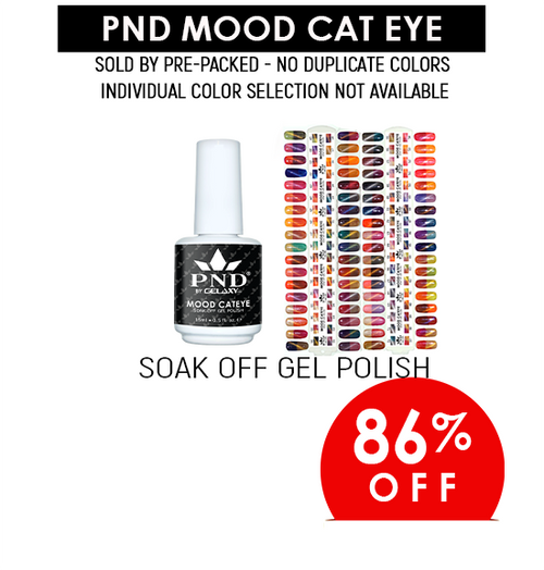 PND Mood Cat Eye Gel Prepacked/24Colors x $1 (Final Sale, No Sample Tip)