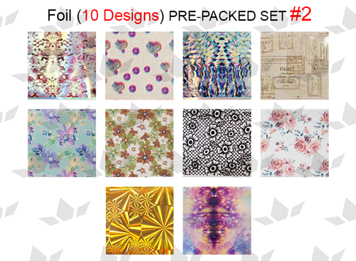 WaveGel Foil - 10 Pre-Packed Foil Designs #2  - GET 1 FREE BLINK GEL