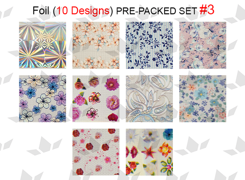 WaveGel Foil - 10 Pre-Packed Foil Designs #3  - GET 1 FREE BLINK GEL
