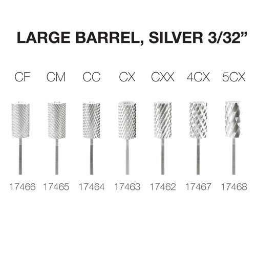 PND/Cre8tion Carbide Bit - Large Barrel 3/32" (Silver)