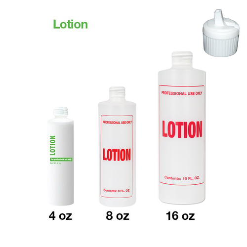 Empty Bottle - Lotion with white cap (Choose your size)