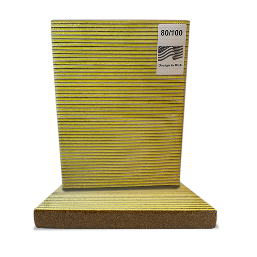 PND Premium Square Nail Files Pack/50pcs - Brown- Gold, Grit Options